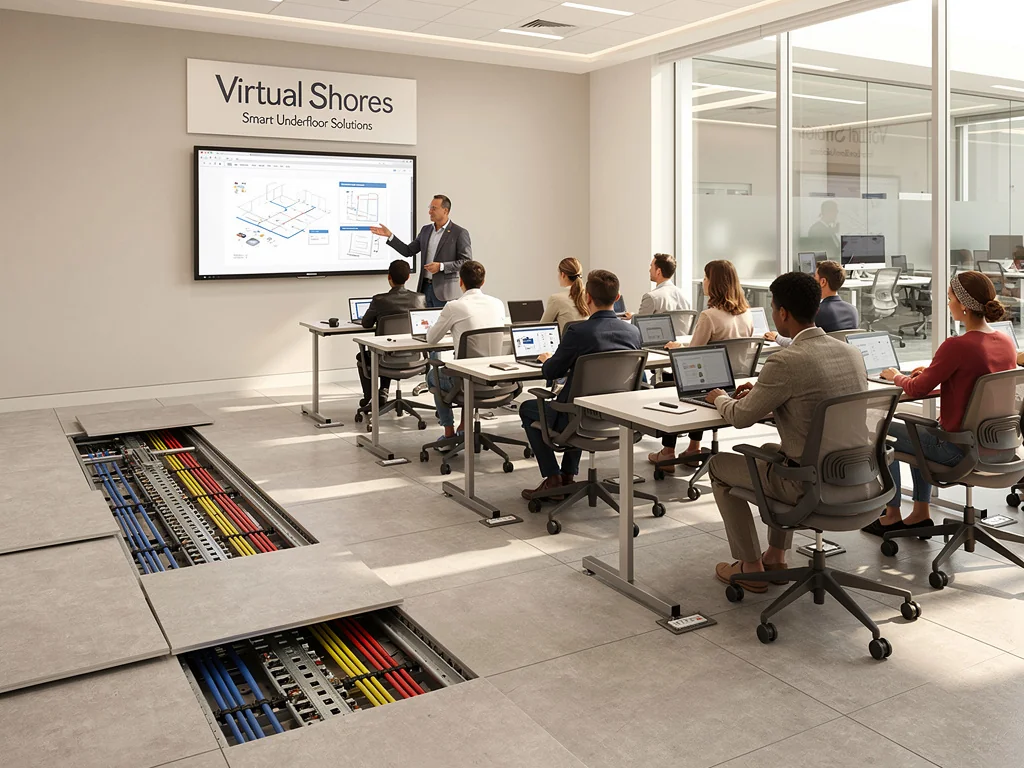 Educational facility with raised access flooring